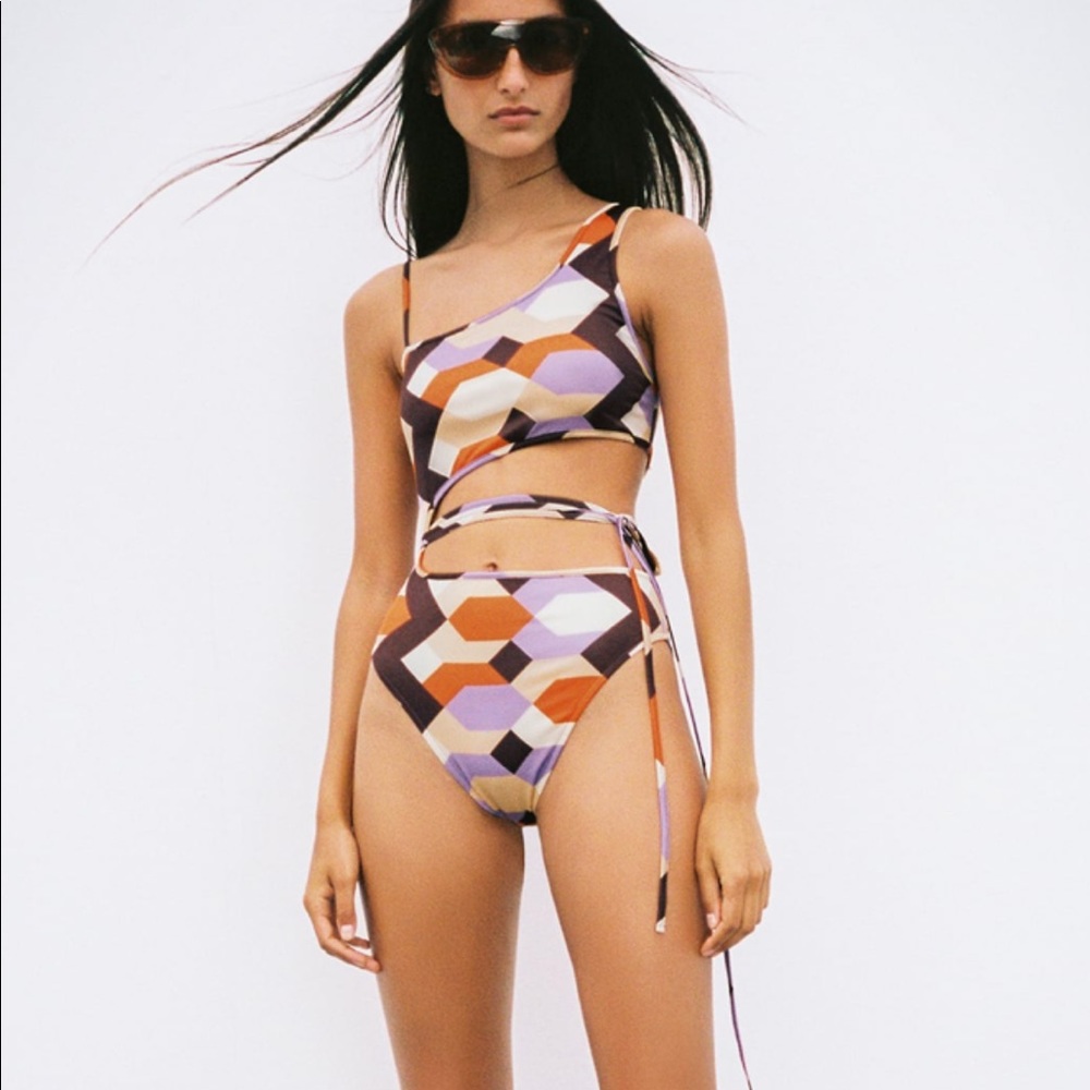 Zara geometric print bodysuit